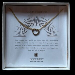 Dogeared Open-Hearted Double Chain Heart Necklace NIB